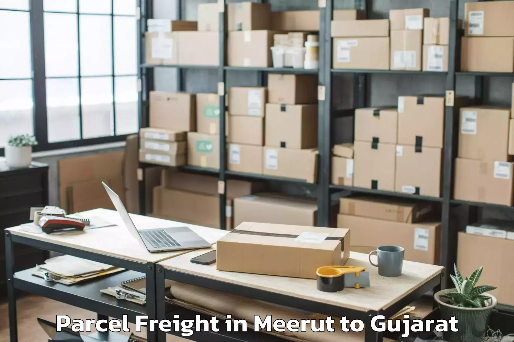 Book Meerut to Jhulasan Parcel Freight Online